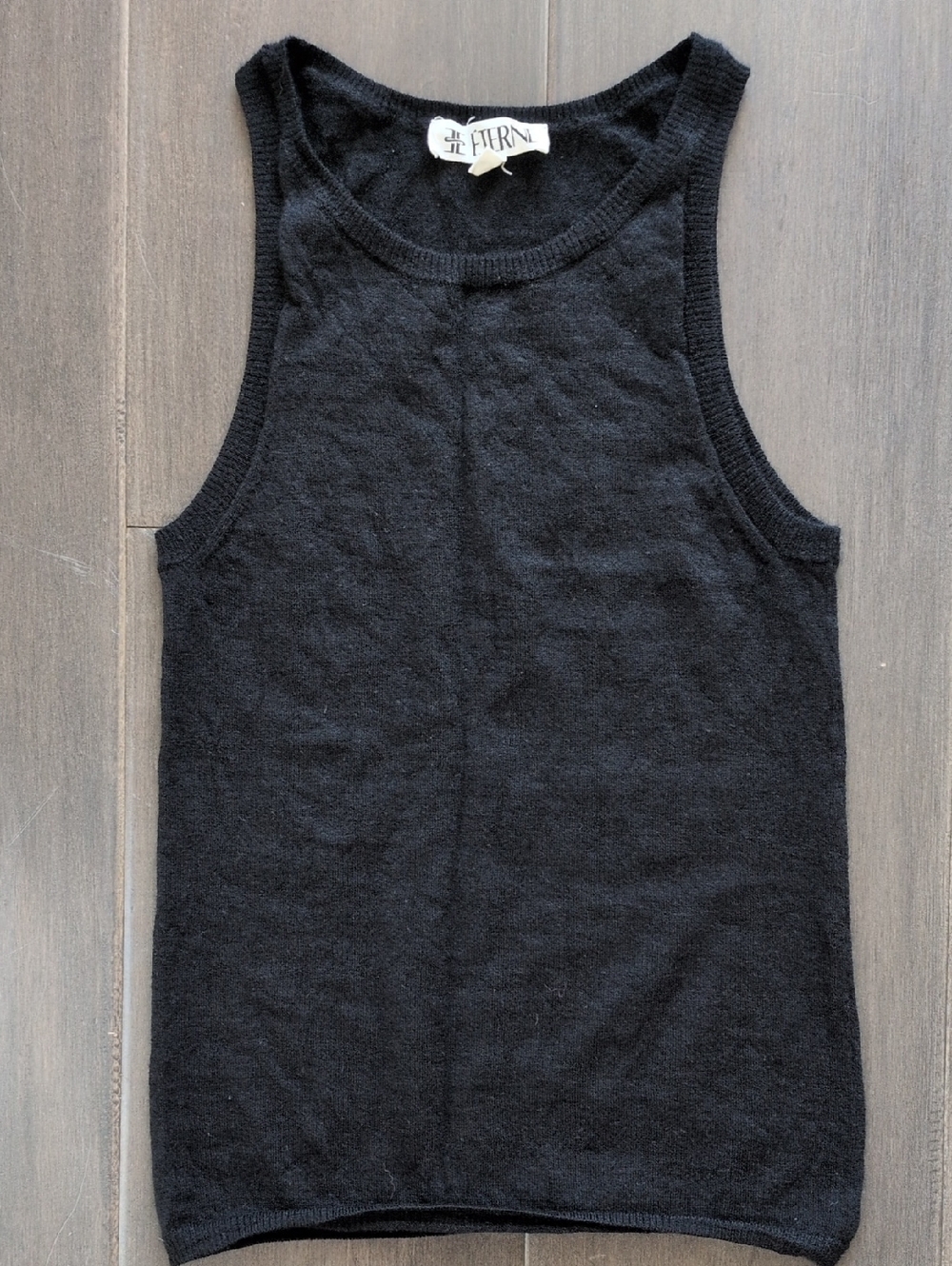 Eterne Black Cashmere Knit Tank Top